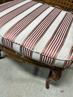 Cane Arm Chairs (2), with Seat Cushions