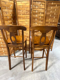 Set of 2 Wooden Bar Stools