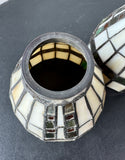 Trio of Small Vintage Stained Glass Lamp Shades