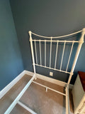 Pair of White Metal Twin Beds with Metal Frames