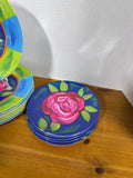 18 Piece Rose Melamine Dinner And Salad Plates
