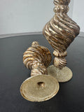 Pair of Blown Glass Metallic Gold Decorative Finials