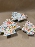 Set Of 3 Red And Green Splatter Christmas Tree Trinket Dishes