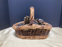 Woven Basket Full of Pinecones