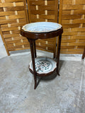 Vintage Two Tier stand with Maitland Smith Ltd. Ceramic Bowls ***Read Description***