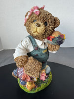 Bear in Overalls Vintage Lightweight Resin Statue