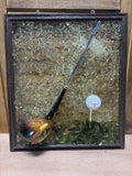 Textured/Broken Glass with Golf Club & Ball Window or Wall Art