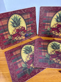 Holiday Pineapple Pimpernel Cork Back Placemats - Set Of 4 (H)