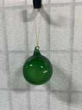 Transparent Emerald Green Hand Blown Glass Ornament, 3" diameter (B), 3 Available, PRICED INDIVIDUALLY