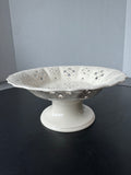 Hartley Greens Leeds Pottery England Creamware Pierced Pedestal Fruit Bowl