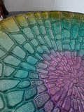 Glittery Multicolored XL Reverse Painted Glass Console Bowl
