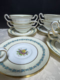 24-Piece Wedgwood England Appledore Cream Soup Bowls & Saucers Set