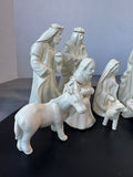 12-Piece Mikasa Holiday Splendor Gold Trimmed Cream Porcelain Nativity Set in Box