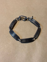 Sterling Ribbed Links Bracelet