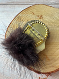 Art Deco Inspired Vintage Flapper Lady with Mink Cowl Brooch