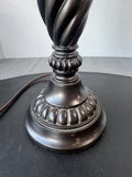 Brown Resin Barley Twist Candlestick Lamp (WORKS)