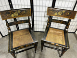 Hitchcock Style Pair of Chairs with Cane Seats