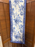Williams Sonoma Blue And White Floral Table Runner (A)