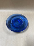 Fire And Light Recycled Blue Glass Candle Holder / Trinket Dish