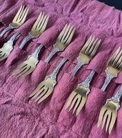 12-Piece Gorham Theodore Starr Henry II Sterling Silver Fork Set