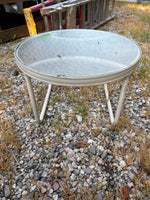 Low Metal Outdoor Side Table w/Glass Top