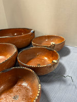 Set Of 9 Primitive Mexican Redware Nesting Bowls *** READ DESCRIPTION ****
