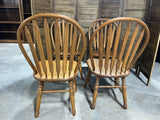 Set of 4 Oak Tone Windsor Style Chairs, unbranded