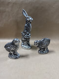 Chrome Style Resin Bunny And Chicks