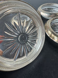 4-Piece B-I Pressed Glass & Sterling Silver Coasters