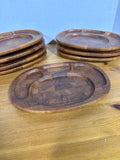 Digsmed #10 Danmark Teak Wood Divided Oval Trays - Set Of 8