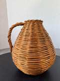 Rustic Handwoven Wicker Jug or Vase