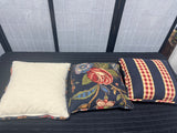 Set of (3) Decorative Pillows, 2 Sets Available, PRICED INDIVIDUALLY, $25 each set.