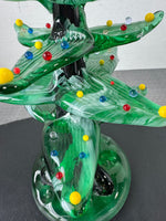 Signed J. Svoboda Karlov Czech Blown Art Glass Christmas Tree Sculpture