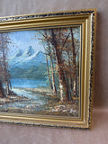 Framed Original Mountain Landscape Painting