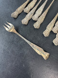 12-Piece Hamilton & Diesinger Vintage Sterling Silver Sunflower Cocktail Forks