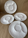 Set Of 4 White Artichoke Plates