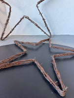 Pair of Rustic Barbed Wire Stars