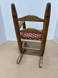 Wooden Doll Rocker with Woven Seat