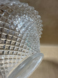 Clear Glass Hobnail Bowl With Rolled Edge