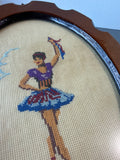 Ballerina Framed Needlepoint Art