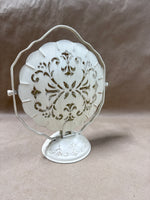 3 Tier Folding Metal Server Tray Scalloped Metal