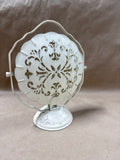 3 Tier Folding Metal Server Tray Scalloped Metal