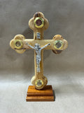 Olive Wood Cross With Essence from The Holy Land On Stand (D)