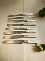 Landers, Frary & Clark Knives with Sterling and Mother of Pearl Handles, 8 pc