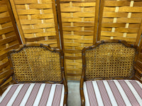 Cane Arm Chairs (2), with Seat Cushions