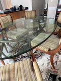 Oval Glass Top Dining Table with (6) Chairs by Councill ***HEAVY ITEM***READ DESCRIPTION CAREFULLY***