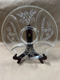 Round Floral Divided Glass Tray