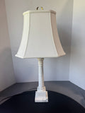 White Marble Column Table Lamp (WORKS)