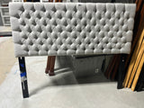 Noble Home Furnishings Queen Size Pale Gray Upholstered Headboard with Metal Frame