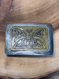 Vintage German Silver Belt Buckle with Butterfly